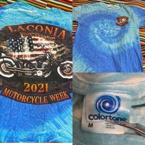 Laconia motorcycle week 2021 double side graphic logo T-shirt, medium
